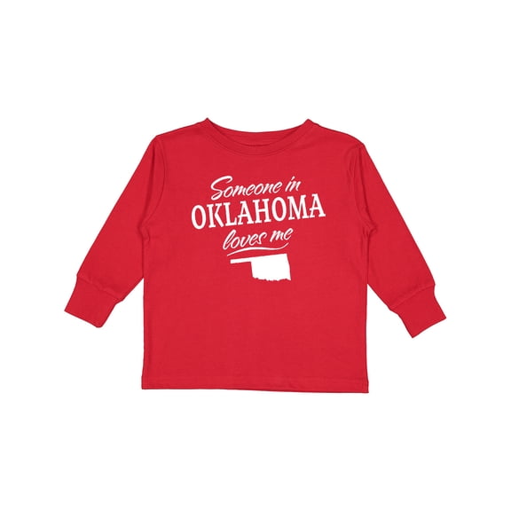 Inktastic Someone in Oklahoma Loves Me Boys or Girls Long Sleeve Toddler T-Shirt
