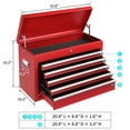 thumbnail image 3 of Ktaxon Tool Box, Portable 5 Drawer Steel Toolbox with Top Storage Tray & Carrying Handle, for Garage Trunk Household, Red, 3 of 14