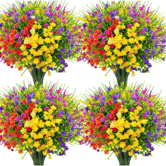 Flores artificiales Ouddy Decor, 16 paquetes para exteriores