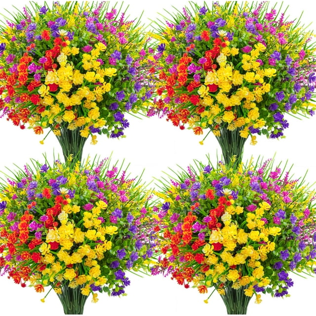 Flores artificiales Ouddy Decor, 16 paquetes para exteriores