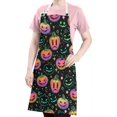 thumbnail image 5 of Colorful Halloween Pumpkins Apron-Garden Aprons for Women with Pockets-Cotton Linen Waterproof Kitchen Cooking Gardening Aprons Adjustable for Kitchen,Cooking,BBQ and Salon 32"x27", 5 of 7