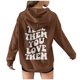 thumbnail image 3 of Gibobby Sudadera para mujer, Sudadera de manga larga casual con estampado de corazón y bolsillo para mujer(Marrón,G), 3 of 5