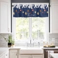 thumbnail image 5 of Blue Christmas Kitchen Curtains and Valances Set, Rod Pocket Curtains Tier Farmhouse Window Curtains 36 Inch Length, Winter White Pine Leaves Ball Snowflake 3 Piece Kitchen Curtains Set, 5 of 6