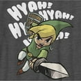 thumbnail image 2 of Boy's Nintendo The Legend of Zelda The Windwaker Link Hyah  Graphic Tee Charcoal Heather Small, 2 of 5
