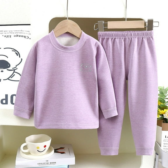 SNKSDGM Girls Girls Spring Outfits Size 7-8 Baby Girl Outfits Winter Thermal Underwear for Children Boys Crew Neck Trousers with Long Sleeves Girls Summer Outfits Size 6-7 110