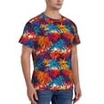 thumbnail image 4 of Yiaed Colorful Hawaii Palms Print Mens Short Sleeve Tight Fit T-Shirt, Crewneck Casual Tee-Small, 4 of 5