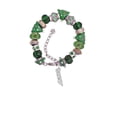 thumbnail image 2 of Silvertone Small Sexy Script Green Christmas Bead Bracelet, 2 of 4