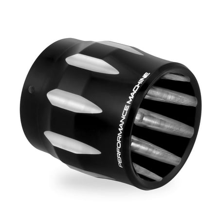 - Performance Machine 0204-2017TEC-BM Elite Exhaust End Cap for Screamin Eagle 4in. Slip-On - Tech 10 - Contrast Cut
