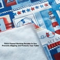 thumbnail image 4 of Newbridge Nautical Mile Blue Boats 52 x 52 inch Square Vinyl Flannel Backed Tablecloth, 4 of 9