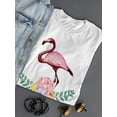 thumbnail image 3 of Flamingo With Flowers T-Shirt Women -SPIdeals Designs, Female Large, 3 of 4