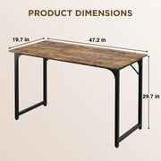 BestOffice 47.2 inches Computer Desk,Modern Simple Style PC Desk with Metal Frame，Brown