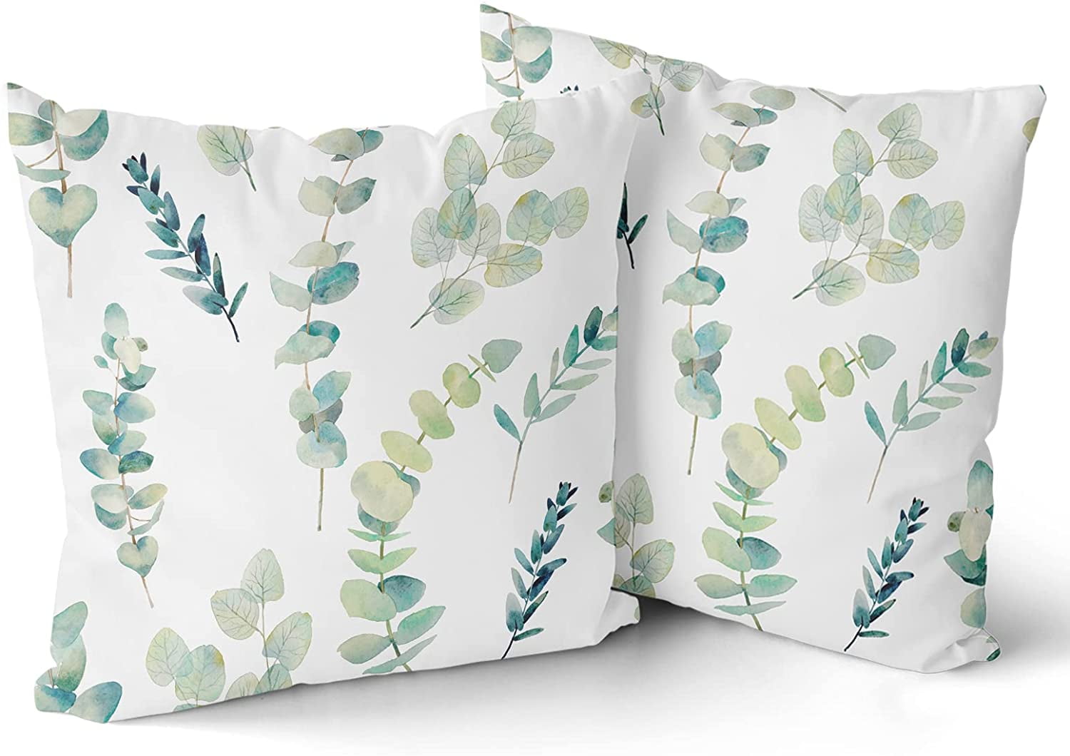 Seaweed Green Throw Pillow Covers 18x18 Set of 2 Fall Farmhouse Linen Print  Decorative Pillows for Couch Outdoor Pillows Case, Pillow Cover for Living