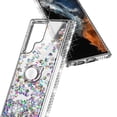 thumbnail image 3 of Compatible with Samsung Galaxy S23 Case(6.1 Inch), Girls Women Bling Liquid Floating Glitter Cute Case with Tempered Glass Screen Protector, Ring Holder & Wrist Strap, 3 of 4