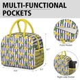 thumbnail image 6 of Lunch Bag Lunch Box for Women Reusable Insulated Lunch Bags,Water-Resistant Stripe Banana Leaf Green Plant Cooler Lunch Tote Bag, Large Capacity for Work Travel Picnic, 6 of 6