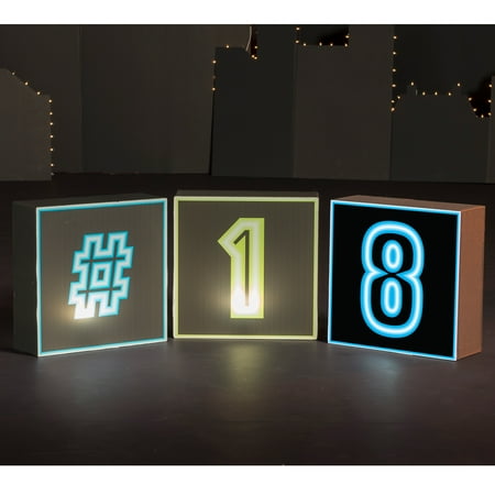1 ft. 11 in. Let's Glow Crazy #18 Lighted Letter Set