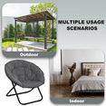 thumbnail image 6 of TANGJEAMER Folding Chair, Saucer Chair with Metal Frame, Comfy Moon Chairs for Bedroom, Living Rooms, Apartments, Garden and Courtyard (Gray), 6 of 7