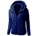 thumbnail image 3 of Dezsed Women Casual Zip up Fleece Hoodies Tunic Sweatshirt European And American Plush Sweaters for Women In Winter, Lamb for Women, New Top And Coat Navy B S, 3 of 4