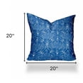 thumbnail image 3 of HomeRoots 20" X 20" Blue And White Enveloped Ikat Throw Indoor Outdoor Pillow Cover, 3 of 5