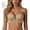 Beige, variant on Scalloped Edge Strapless Push Up Bandeau Bra for Women, Thick Cup Front Tie Bras, Convertible Removable Shoulder Straps Anti-Slip Brassiere