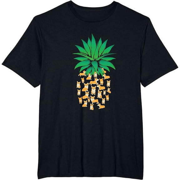 Cute Welsh Corgi Dogs Pineapple Men Women T-Shirt