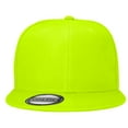 thumbnail image 4 of Classic Snapback Hat Cap Hip Hop Style Flat Bill Blank Solid Color Adjustable Size Neon Green, 4 of 5