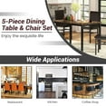 thumbnail image 2 of 5 Piece Dining Table Set, Modern Faux Marble Tabletop and 4 PU Leather Upholstered Chairs, Rectangle Kitchen Table and Chairs for 4 Persons, Small Dining Set for Bar Dining Room Breakfast Nook, 2 of 10