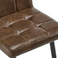 thumbnail image 5 of Dining Chairs Set of 4, Mid-Century Faux Leather Leisure Chair, Upholstered Seat Side Chair with Metal Legs for Kitchen, Living Room, Lounge (Dark Brown), 5 of 7