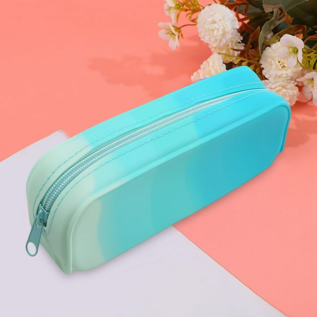 Pochette de Papeterie en Silicone pour Fournitures Scolaires et Rangement de Cosmétiques avec Conception à Grande Capacité