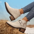 thumbnail image 4 of Mepaouo Women's Ankle Boots Pointy Toe Chelsea Bohe Cowboy Western Booties Low Heels Shoes, 4 of 8