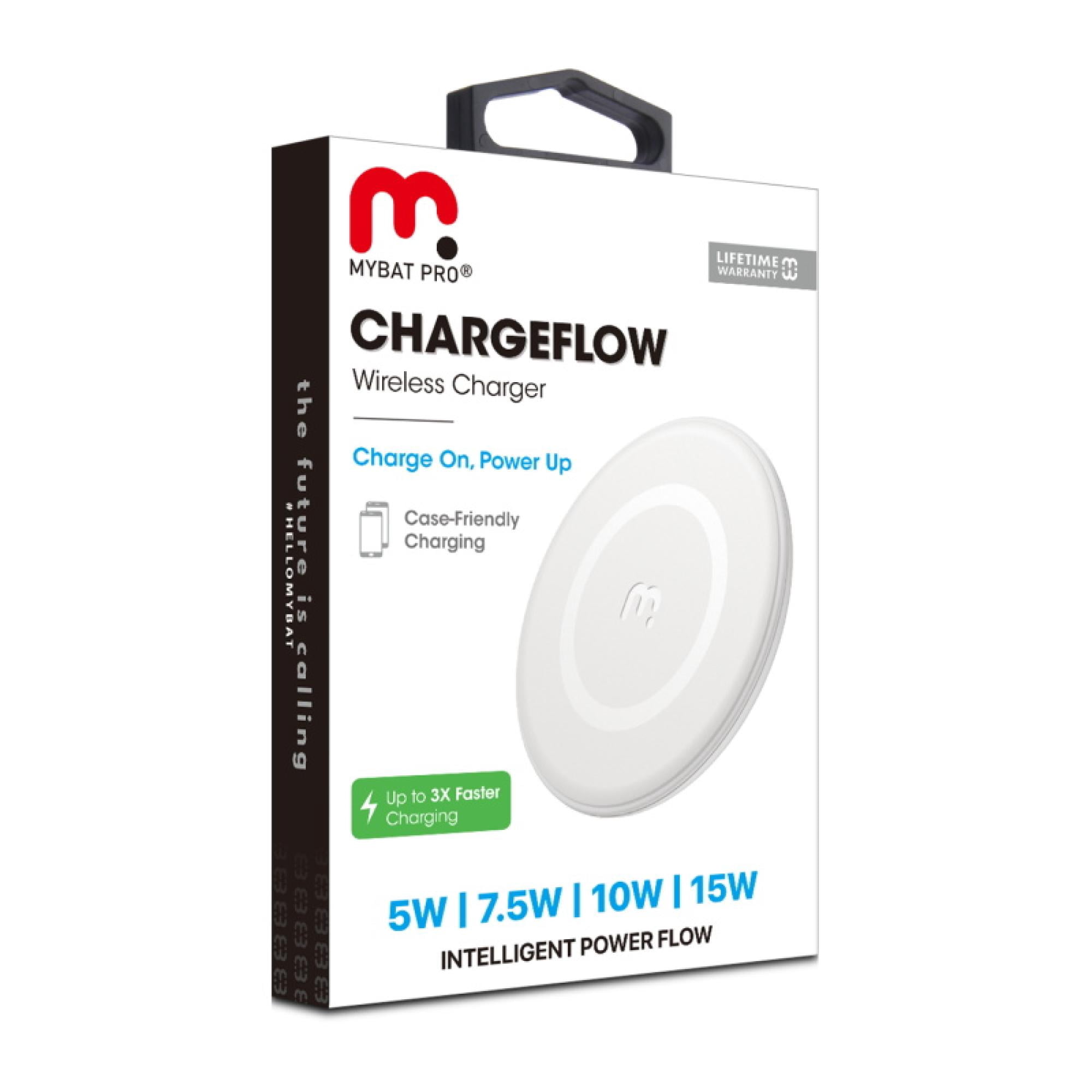 MyBat Pro 15W Wireless Charging Pad, Fast Charger for iPhone 16/15, Samsung Galaxy, Google Pixel & More (White)