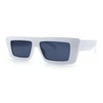 thumbnail image 6 of Womens 80s Mod Square Cat Eye Narrow Rectangle Thick Plastic Sunglasses White - Black, 6 of 8