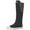 Black-Rivets, variant on ANUFER Women Fashion Canvas Dance Boots Knee High Bicycling Boots Girls Fancy School Shoes White 905 US9.5