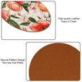 thumbnail image 5 of Peach 6PCS Round Microfiber Leather Coasters Set, 11x11 cm/4.3x4.3 in, Drink Mats for Table and Absorption, Stylish Beverage Coasters for Home and Office Décor, 5 of 6