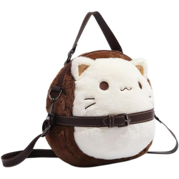 Cute Cat Plush Bag Stuffed Animal Bag Stuffed Toy Satchel Gift Novelty Cat Purse