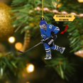 thumbnail image 2 of Personalized Ice Hockey Man Player Acrylic Christmas Ornament, Hockey Team Gift, Gift For Hockey Lovers, Ornament Decoration, Ornament Christmas--Please message us your custom name, 2 of 2