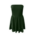 thumbnail image 5 of qucoqpe Womens Summer Strapless Dress Sleeveless Backless Ruffle Flowy Mini Dress Solid Color A-Line Sundress, 5 of 6