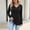 Black, variant on Womens Ribbed Knit T-Shirts Long Sleeve V Neck Casual Blouses Eyelet Lace Crochet Cuffs Tops Loose Fit Basic Pullover for Fall Everyday Lounge Clothing
