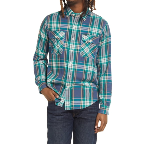 Polo Ralph Lauren Classic Fit Plaid Button-Up Work Shirt Navygreen Multi 2XL