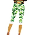 thumbnail image 3 of lcziwo Christmas Clearance, St Patricks Day Leggings for Women High Waisted Tummy Control Workout Leggings Funny Shamrock Leaves Print Irish Green Soft Yoga Pants Gold S, 3 of 8