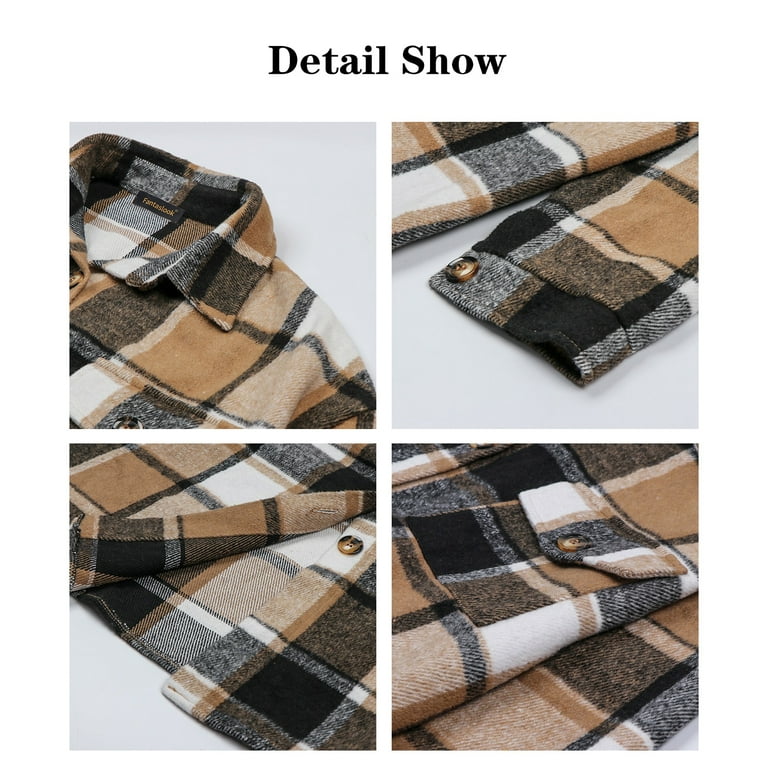 Fantaslook Flannel Shirts for Women Button Up Plaid Shirt Fantaslook Flannel Shirts for Women Button Up Plaid Shirt