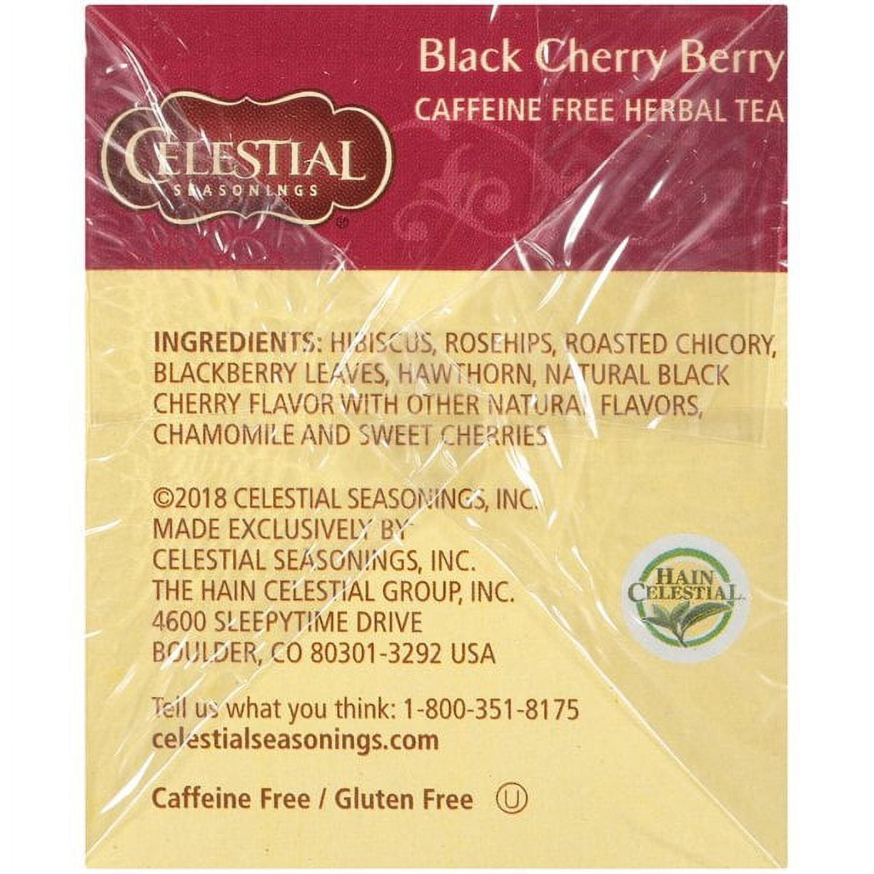 Celestial Seasonings Caffeine Free Herbal Tea Bags, Black Cherry Berry 20 ea (Pack of 4)