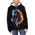 thumbnail image 3 of Forchrinse Girls' Fashion Hoodies & Sweatshirts Horse Full-Zip Hoodie for Girls Boys Ice Flame Print Long Sleeve Hooded Jacket Casual Outerwear with Pockets, 3 of 7