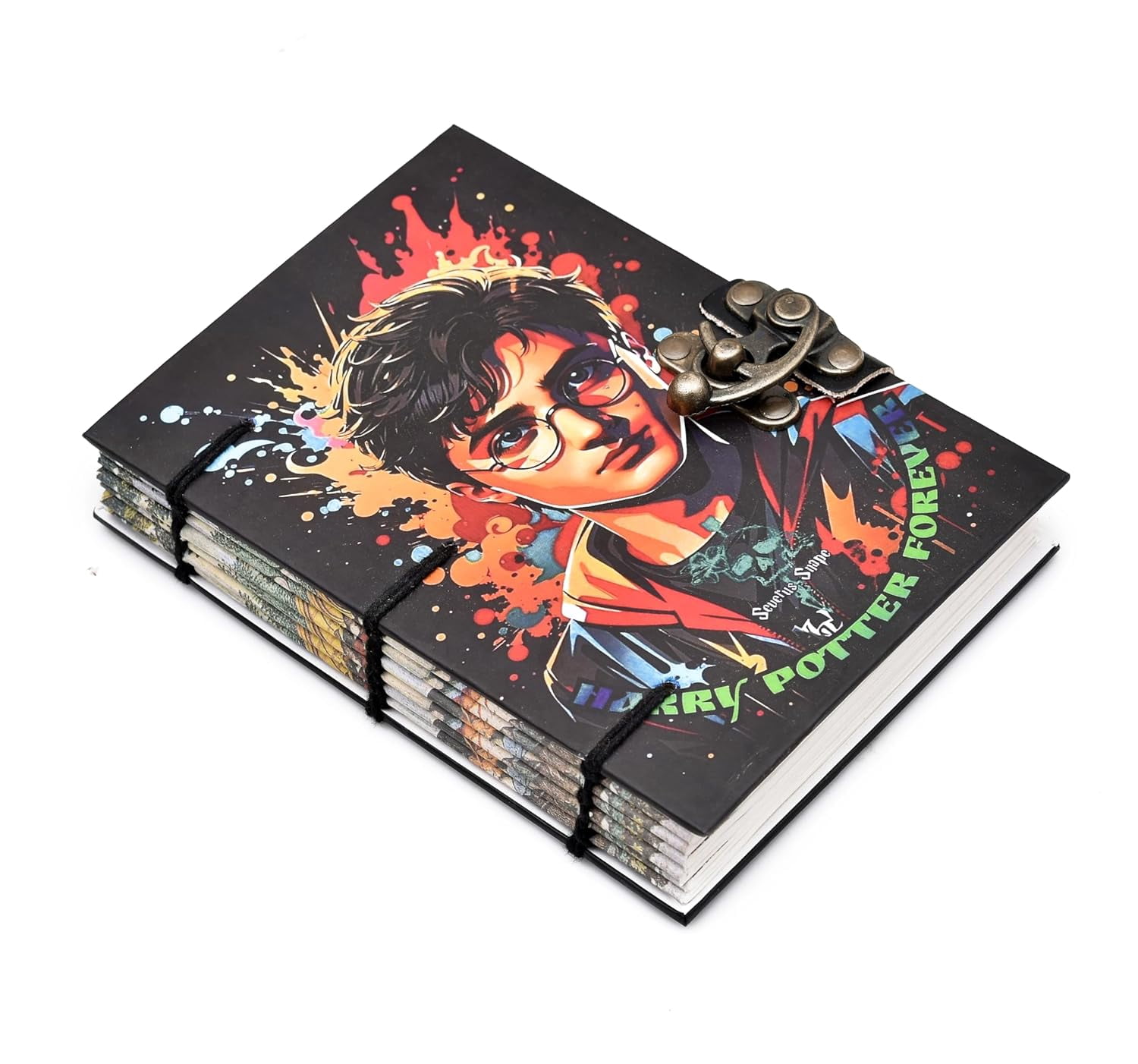 Vintage Wizard Art Printed Journal with Lock Closure – 144 Pages Handmade Notebook