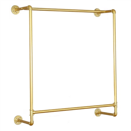 Clothing Rack Garment Rack Iron Pipe Retail Display Dress Stand Metal Shelf Gold