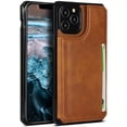 thumbnail image 3 of Wallet Case with Card Holder for iPhone 12 and iPhone 12 Pro,Luxury PU Leather Kickstand Card Slots,Double Magnetic Clasp and Flip Wrist Strap Multi-Function Case for iPhone 12/12 Pro 6.1,Khaki, 3 of 7