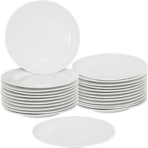 10 Strawberry Street 6" Round Appetizer Plates, Set of 24, White