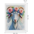thumbnail image 2 of Diamond Art Kits for Adults, Goat Floral Crown Blissful Portrait 5D Diamond Painting Kits for Adults Beginners, DIY Full Drill Diamond Painting, Gem Art and Crafts 12x16, 2 of 7