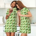 thumbnail image 4 of Zufioo dogs St Patrick's Day Print Women's Nightgown, Round Neck Short-sleeved Pajamas, Home Wear Suitable for Home and Outing, 4 of 6
