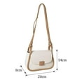 thumbnail image 4 of Bolso de mano para niñas, bolso de hombro, bolso de hombro de PU duradero, bolso de mano para mujer Caqui Blanco, 4 of 9