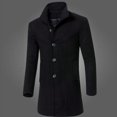thumbnail image 3 of Youmylove Men's Trench Coat Slim Fit Jacket Overcoat Jacket Warm Winter Trench Long Outwear Button Smart Overcoat Handsome Winter Overcoat With Pockets, 3 of 4